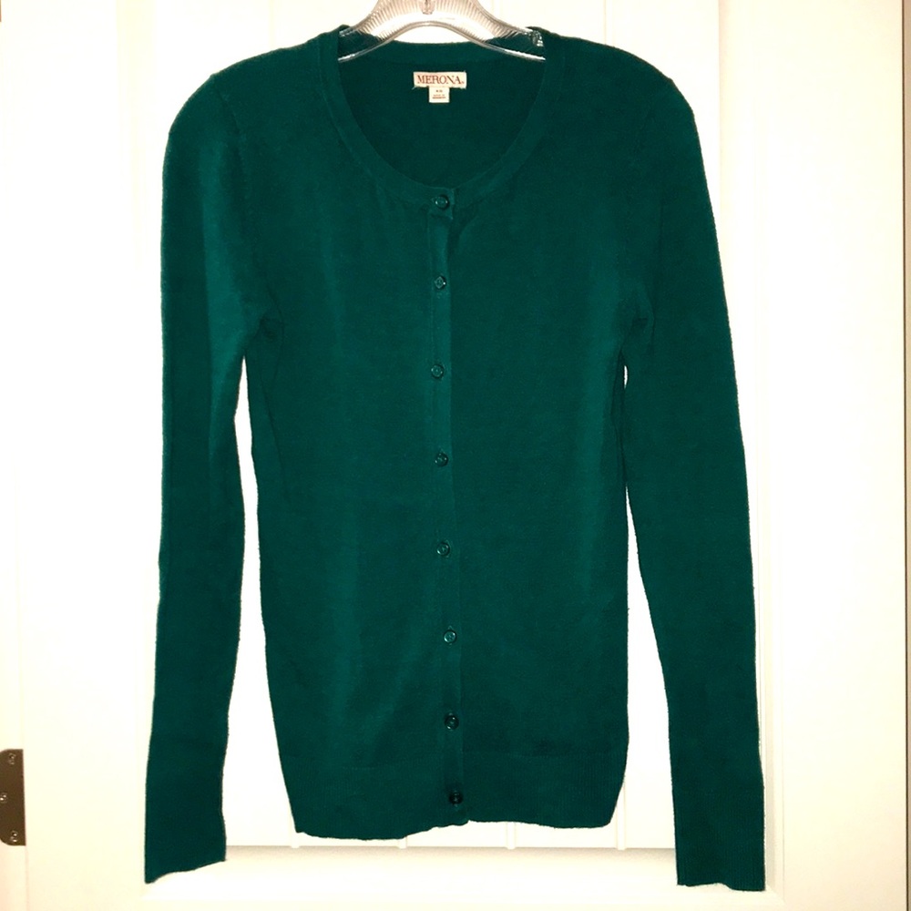 Jade green Merona button cardigan xs